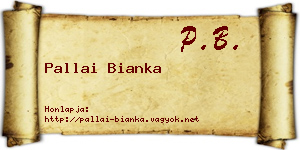 Pallai Bianka névjegykártya